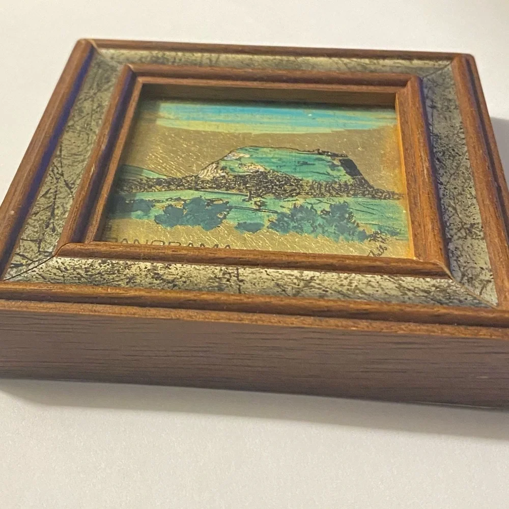 Mini Picture Hand Painted 23 K Gold Leaf Signed Italian Florentine Wall Gallery